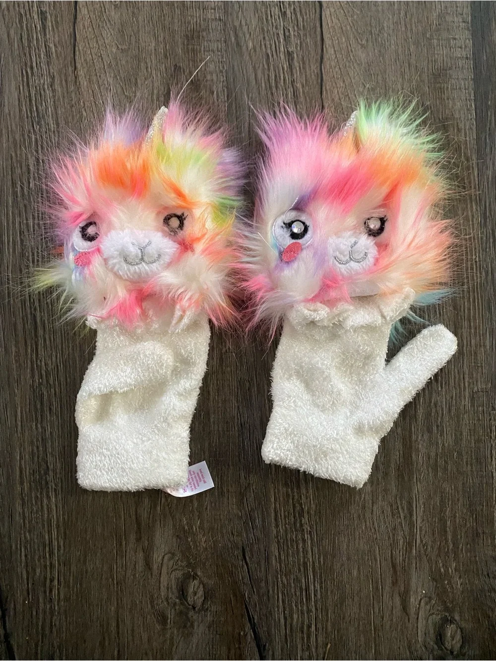 Justice Rainbow Faux Fur Unicorn Hat with Sparkle Horn